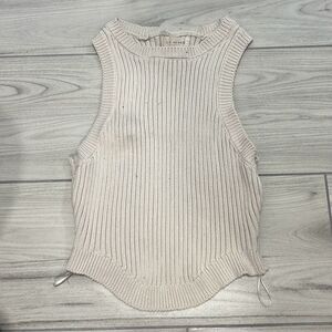 La hearts pacsun crème/white halter knit tank top Size small